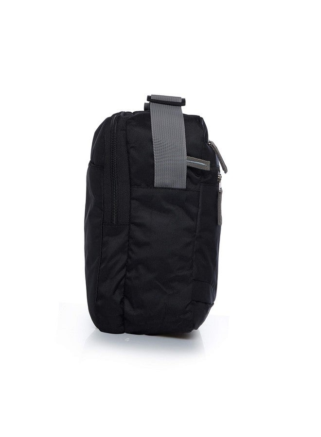 Easy Travel Sling Bag, Baggage with 4 Eassy Access Spacious Compartments Adjustable Strap with Buckle, 2 Lockable Metal Zipper Pouch for Daily Use and Traveling Accessories (Black) - Image 2